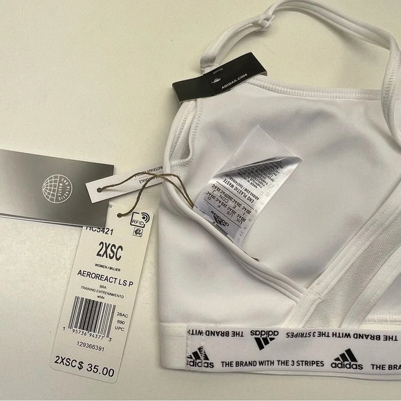adidas Women's Training Light Support Good Level Bra padded White XXS C - Picture 6 of 9